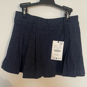 Zara Girls Dark Blue Pleated Mini Skirt
